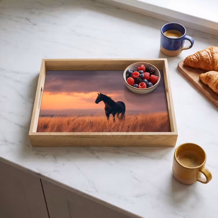Dienblad - Paard - Wolken - Open veld — 4