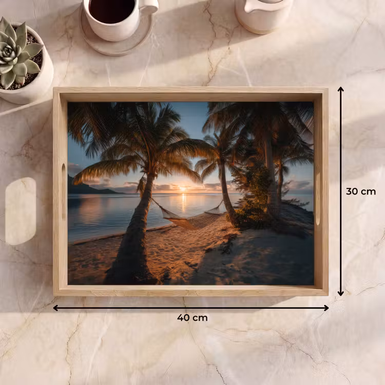 Dienblad - Palmbomen - Hangmat - Strand - Zonsondergang — 9