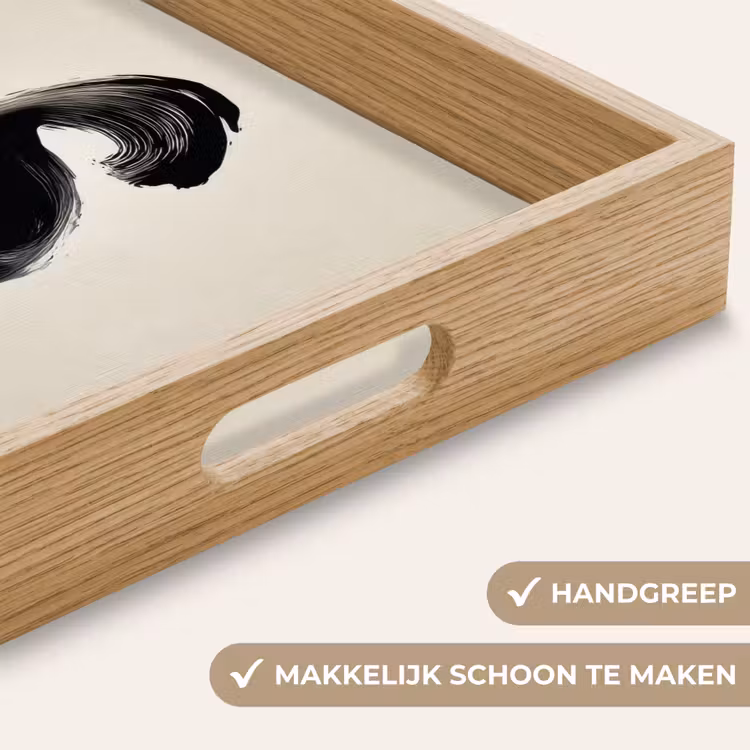 Dienblad - Penseelstreek - Zwart - Minimalistisch — 5