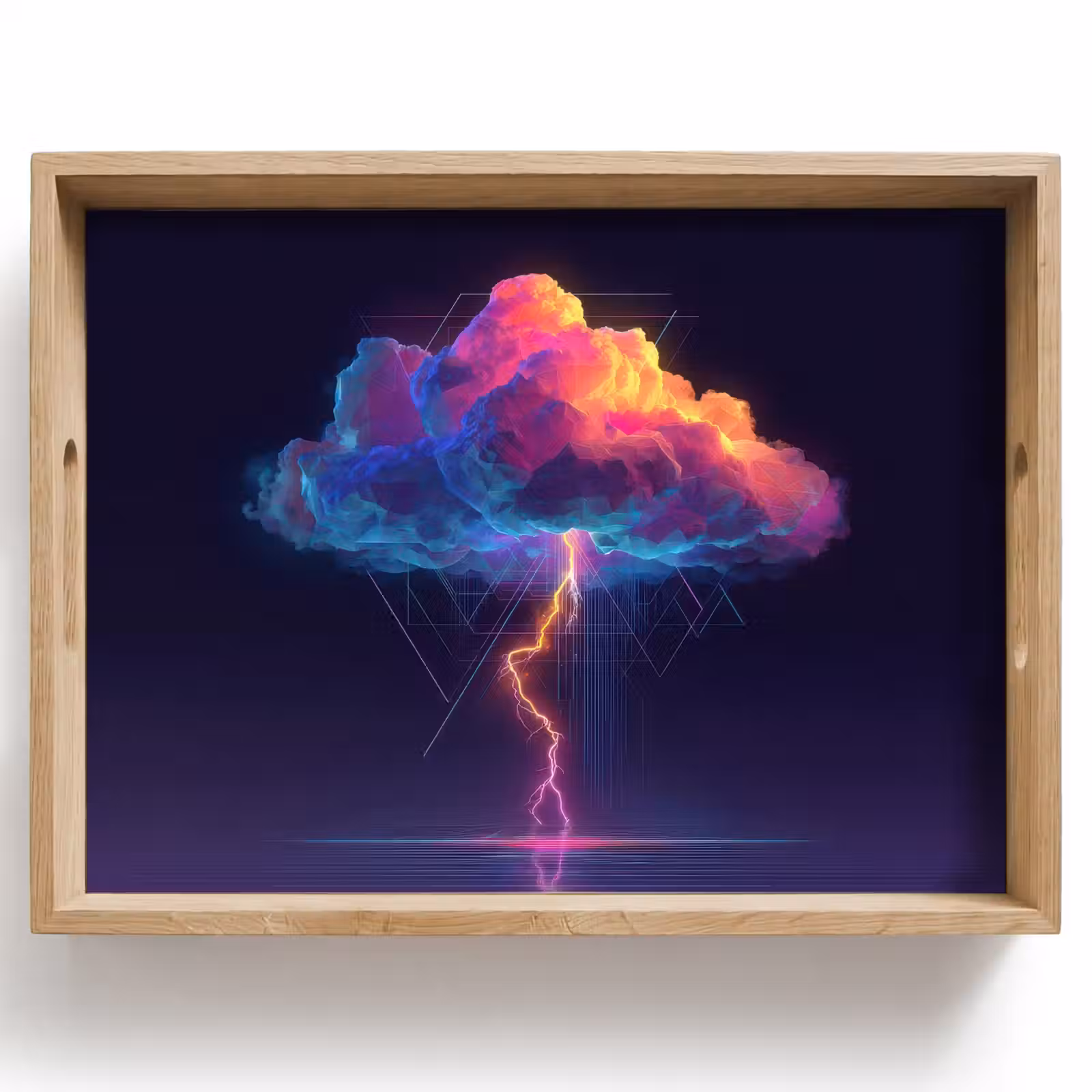 Dienblad - Donderwolk - Bliksemschicht - Licht - Blauw — 1