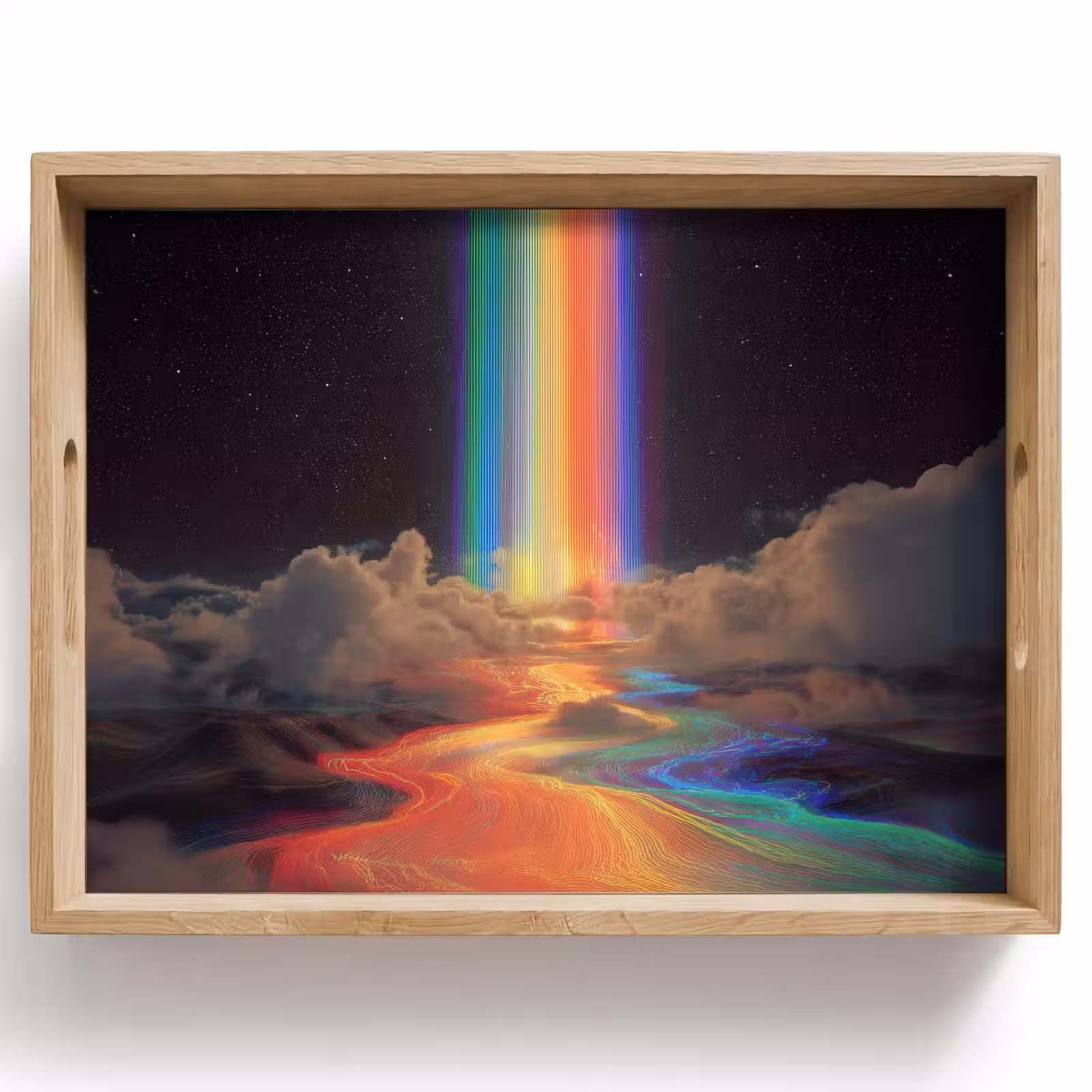 Dienblad - Regenboog - Verticaal - Sterrenhemel - Wolken — 1