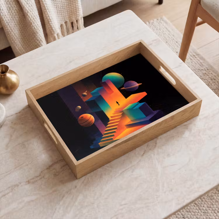 Dienblad - Abstract - Trappen - Mens - Planeten — 2