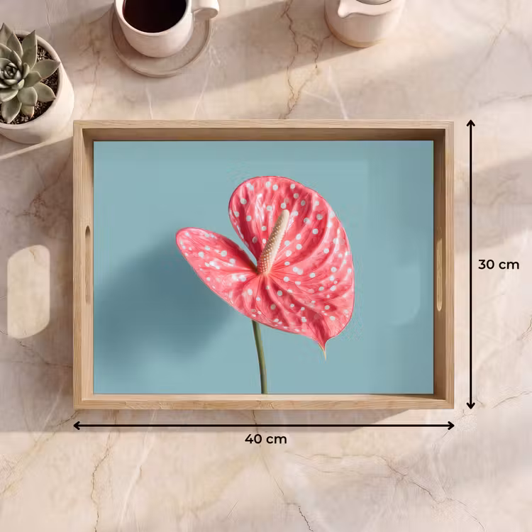Dienblad - Blad - Anthurium - Stippen - Roze — 9