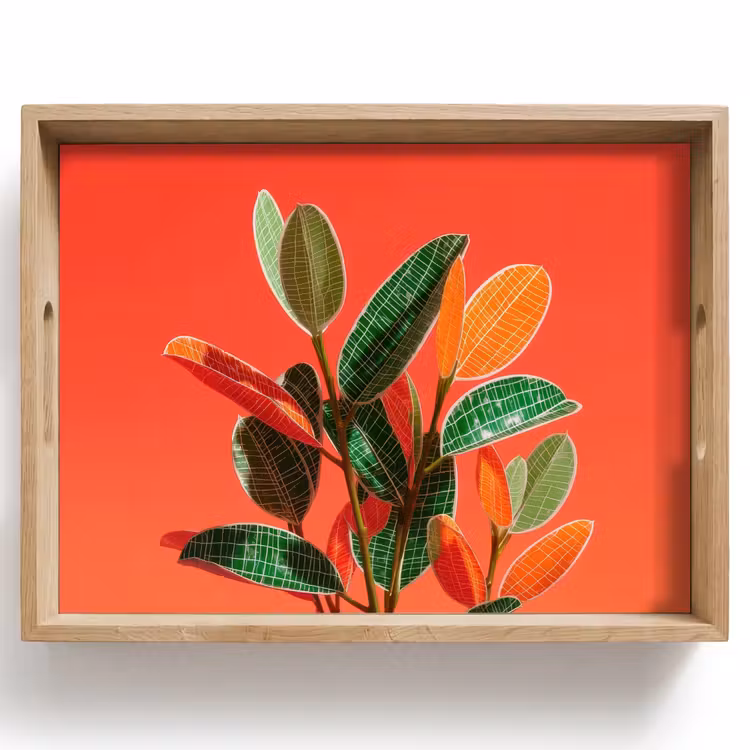Dienblad - Bladeren - Nerven - Oranje - Structuur — 1