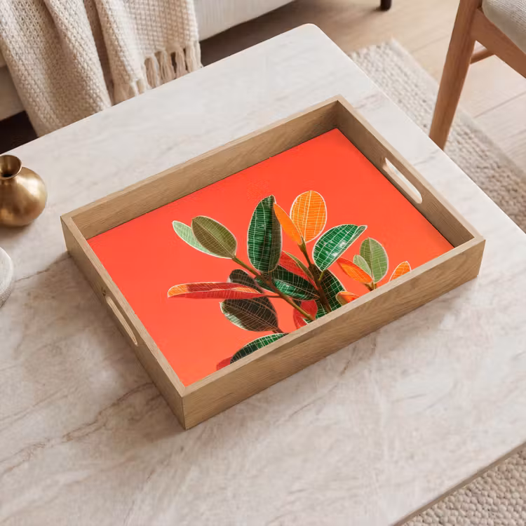 Dienblad - Bladeren - Nerven - Oranje - Structuur — 2