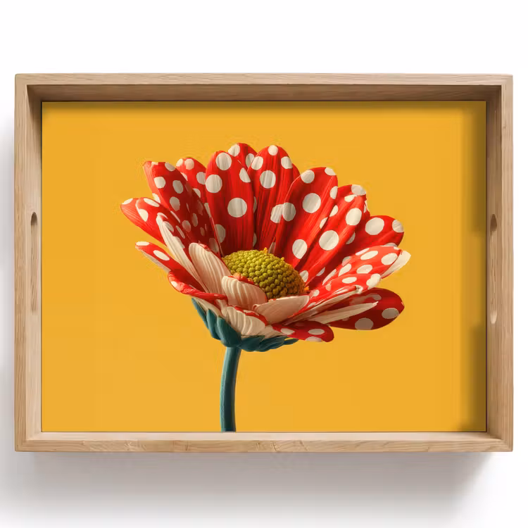 Dienblad - Bloem - Rood - Stippen — 1