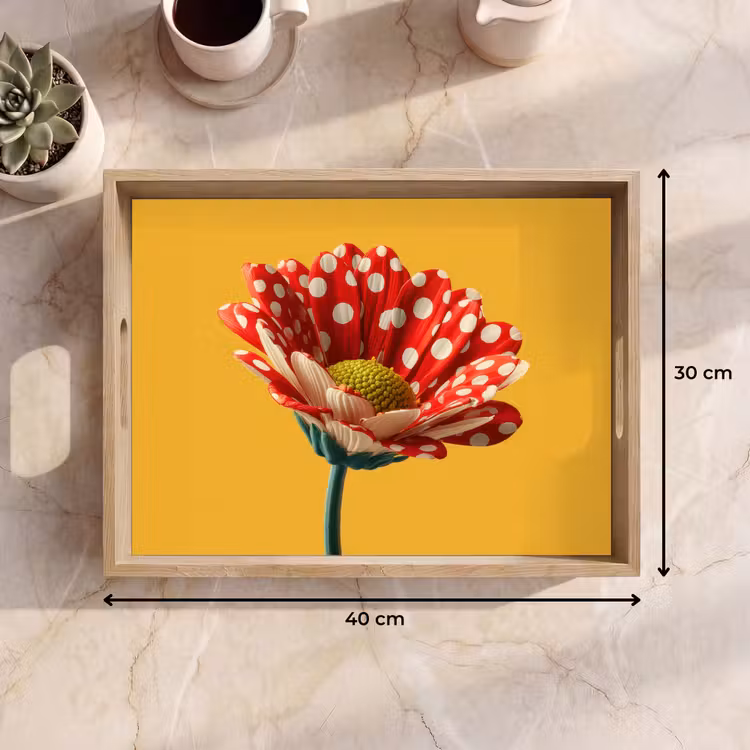 Dienblad - Bloem - Rood - Stippen — 9