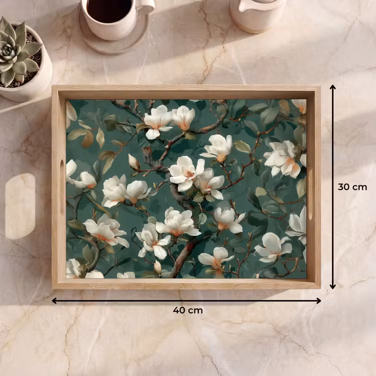 Dienblad - Bloemen - Takken - Wit - Klassiek — 9