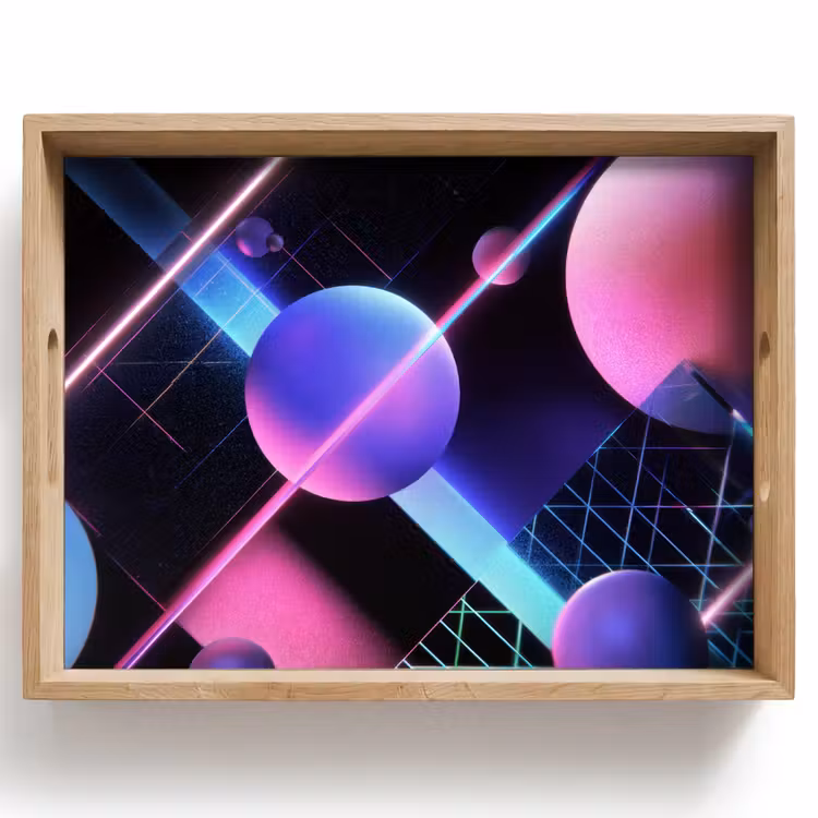 Dienblad - Bollen - Neon - Lijnen - Roze — 1