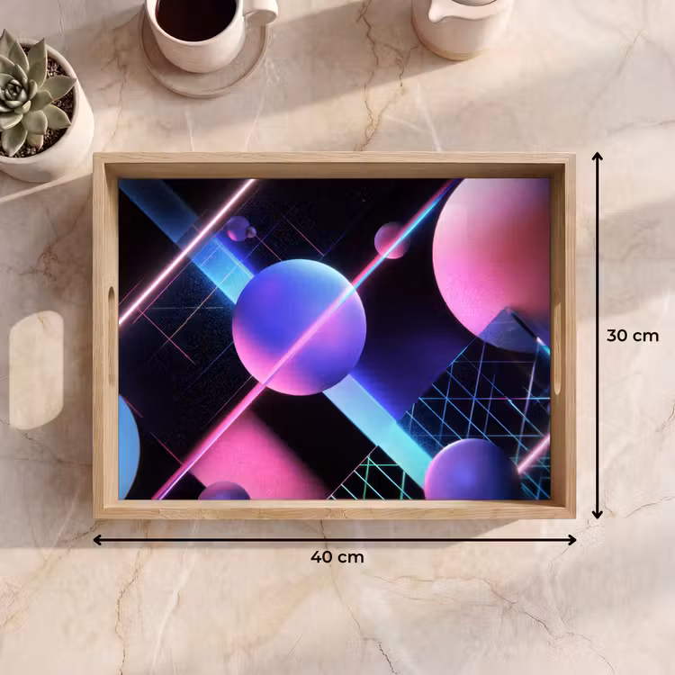 Dienblad - Bollen - Neon - Lijnen - Roze — 9