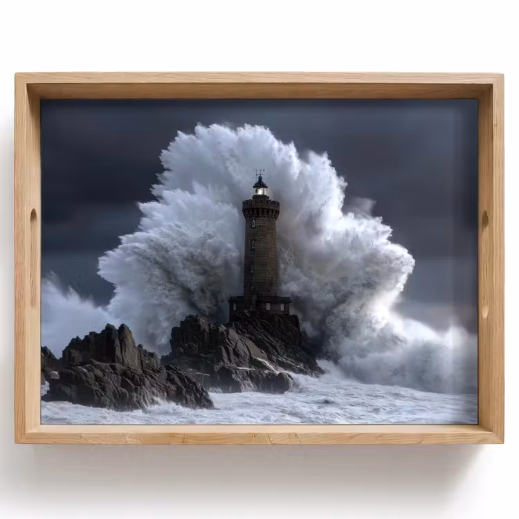 Dienblad - Golf - Vuurtoren - Schuimend water — 1