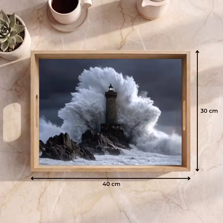 Dienblad - Golf - Vuurtoren - Schuimend water — 9