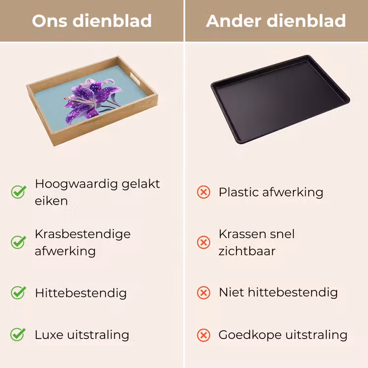 Dienblad - Lelie - Bloem - Paars - Stippen — 3
