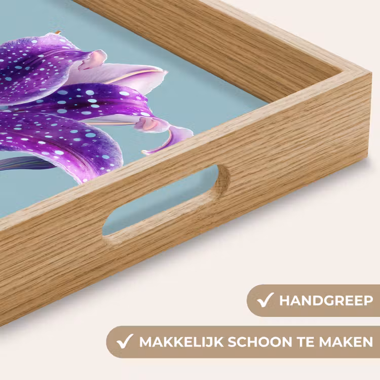 Dienblad - Lelie - Bloem - Paars - Stippen — 5