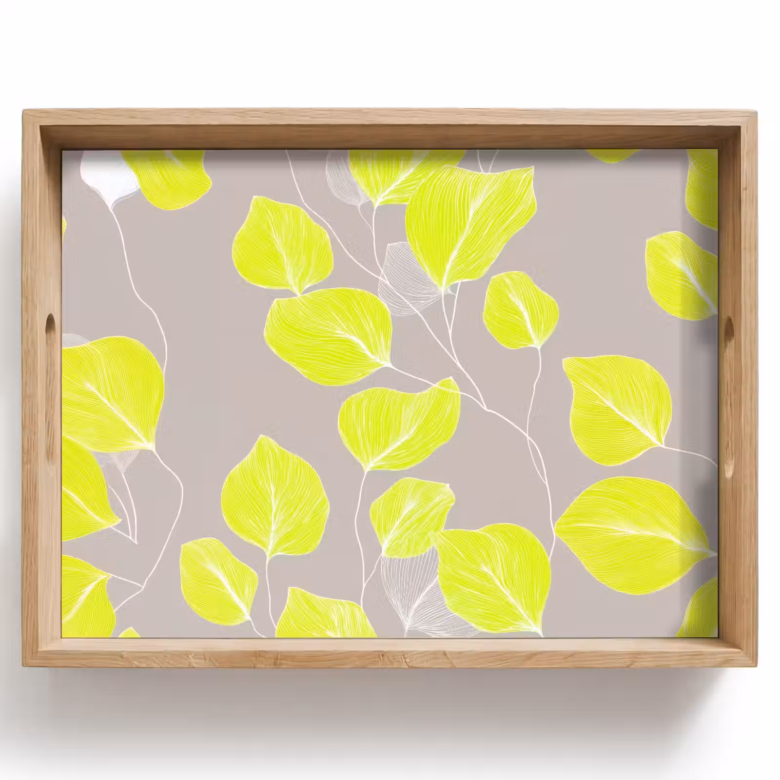 Dienblad - Bladeren - Neon - Geel - Lijnen — 1