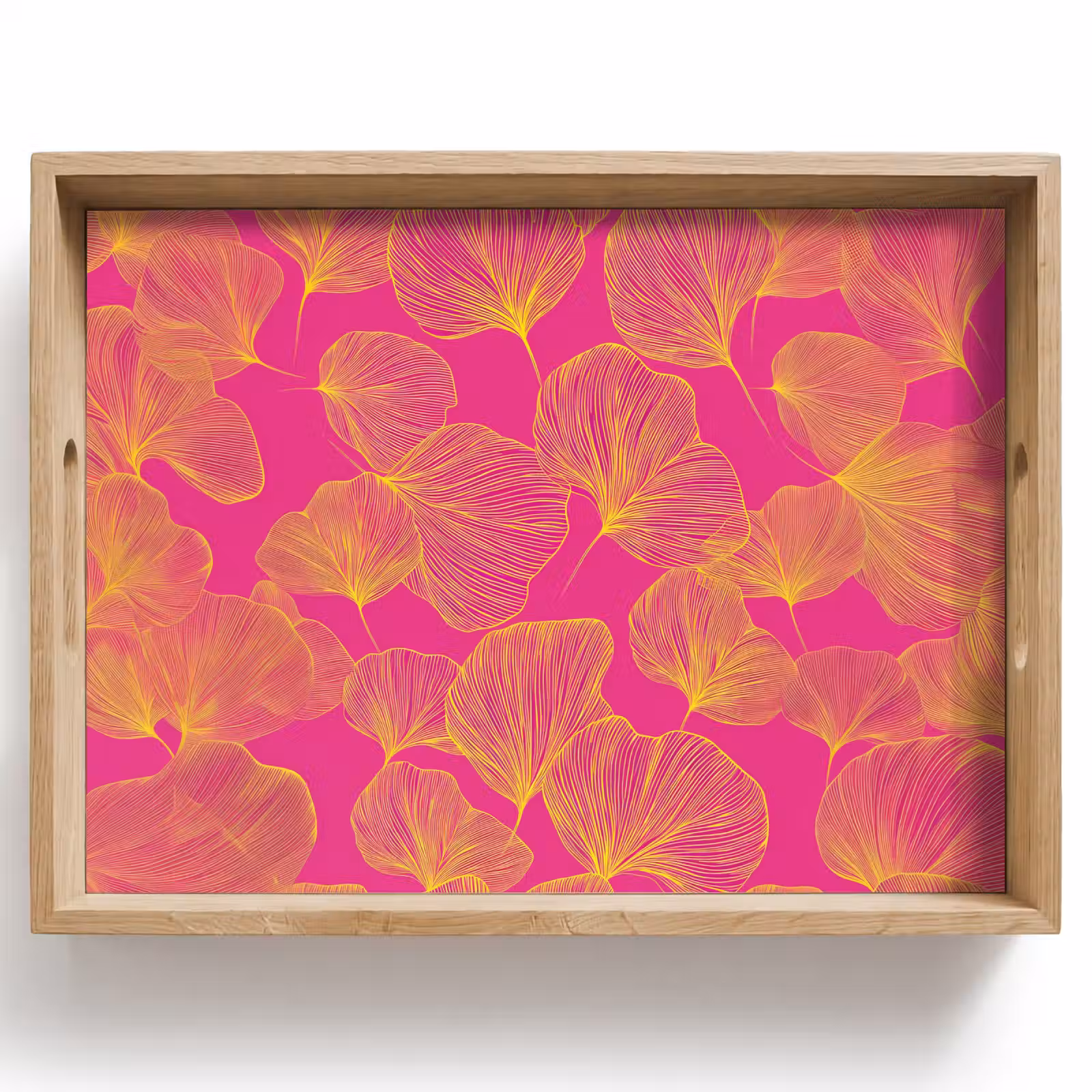 Dienblad - Bladeren - Nerven - Grafisch - Roze — 1