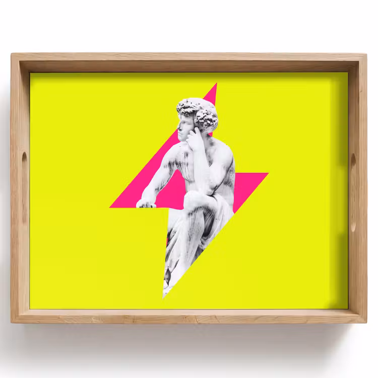 Dienblad - Beeld - Man - Bliksemschicht - Geel — 1