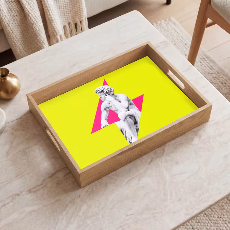 Dienblad - Beeld - Man - Bliksemschicht - Geel — 2