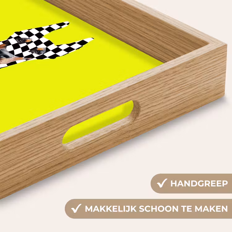 Dienblad - Dobermann - Geblokt - Geel — 5