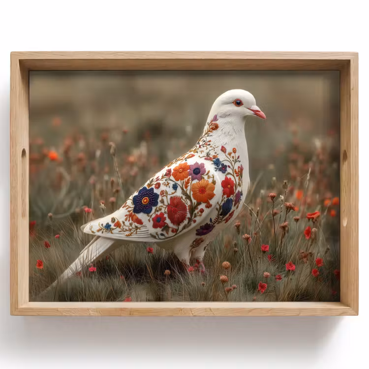 Dienblad - Duif - Bloemen - Natuur — 1