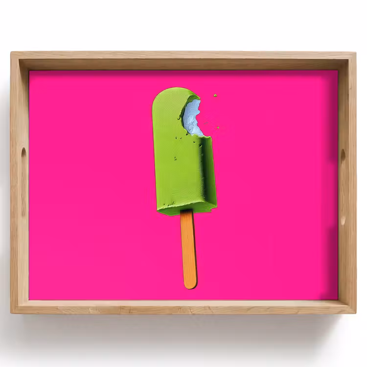 Dienblad - Ijsje - Stokje - Minimalistisch - Groen — 1
