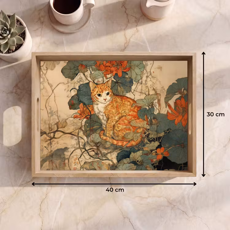 Dienblad - Kat - Sierlijk - Bloemen — 9