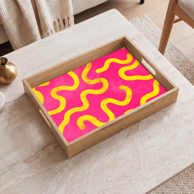 Dienblad - Lijn - Geel - Abstract — 2