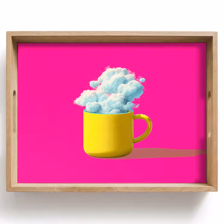 Dienblad - Mok - Wolken - Roze - Minimalitisch — 1