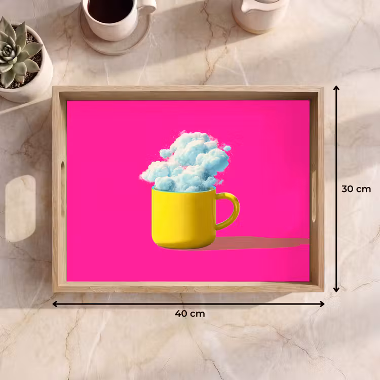Dienblad - Mok - Wolken - Roze - Minimalitisch — 9