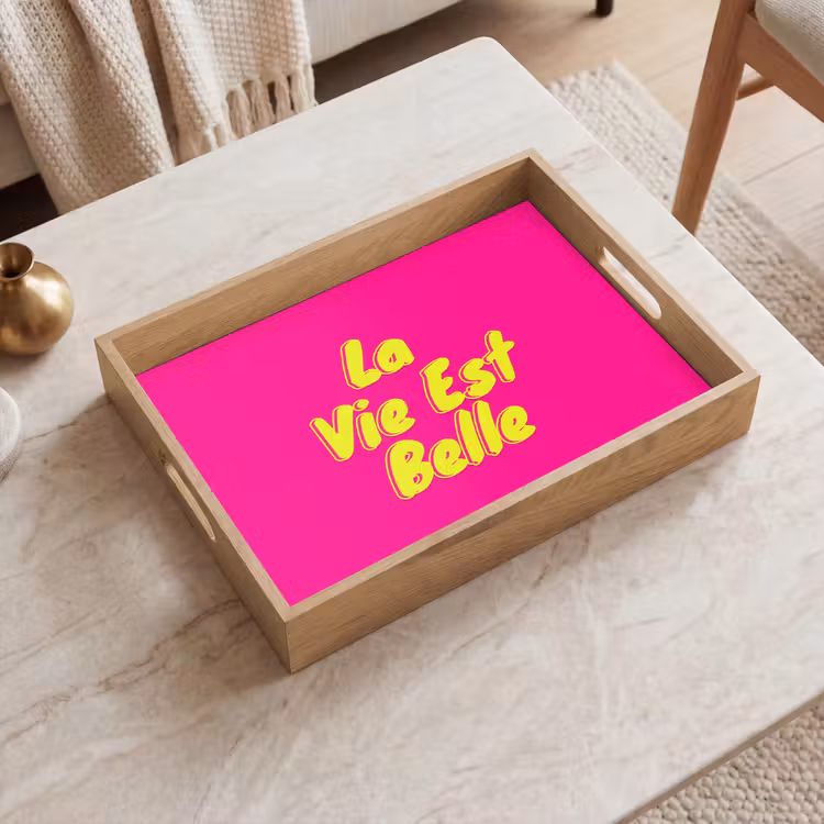 Dienblad - Quote - Retro - Roze — 2
