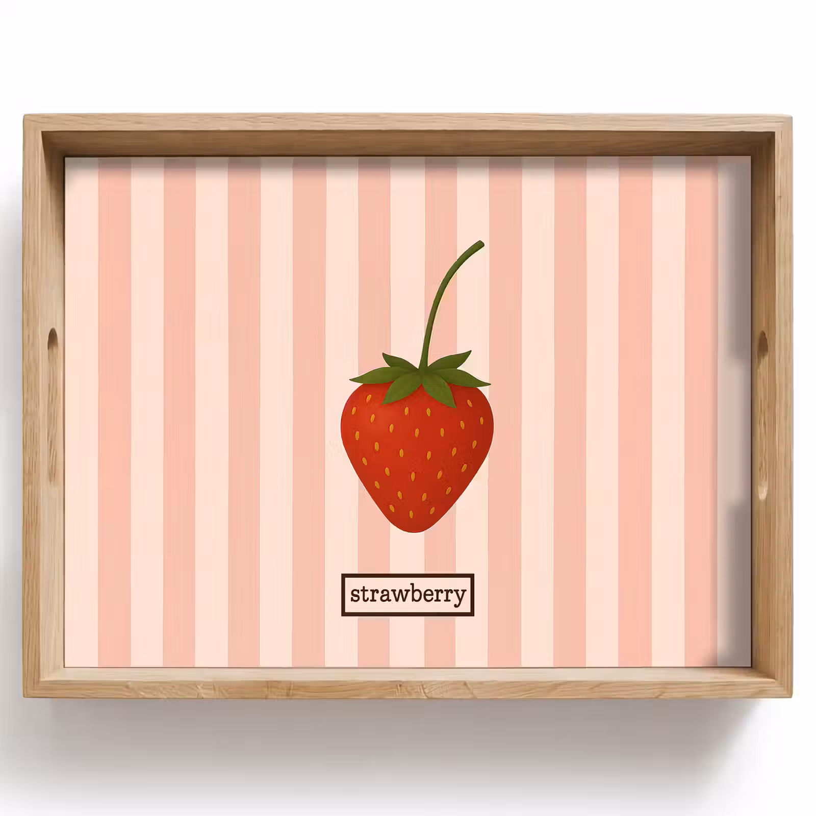 Dienblad - Aardbei - Strepen - Minimalistisch - Rood — 1