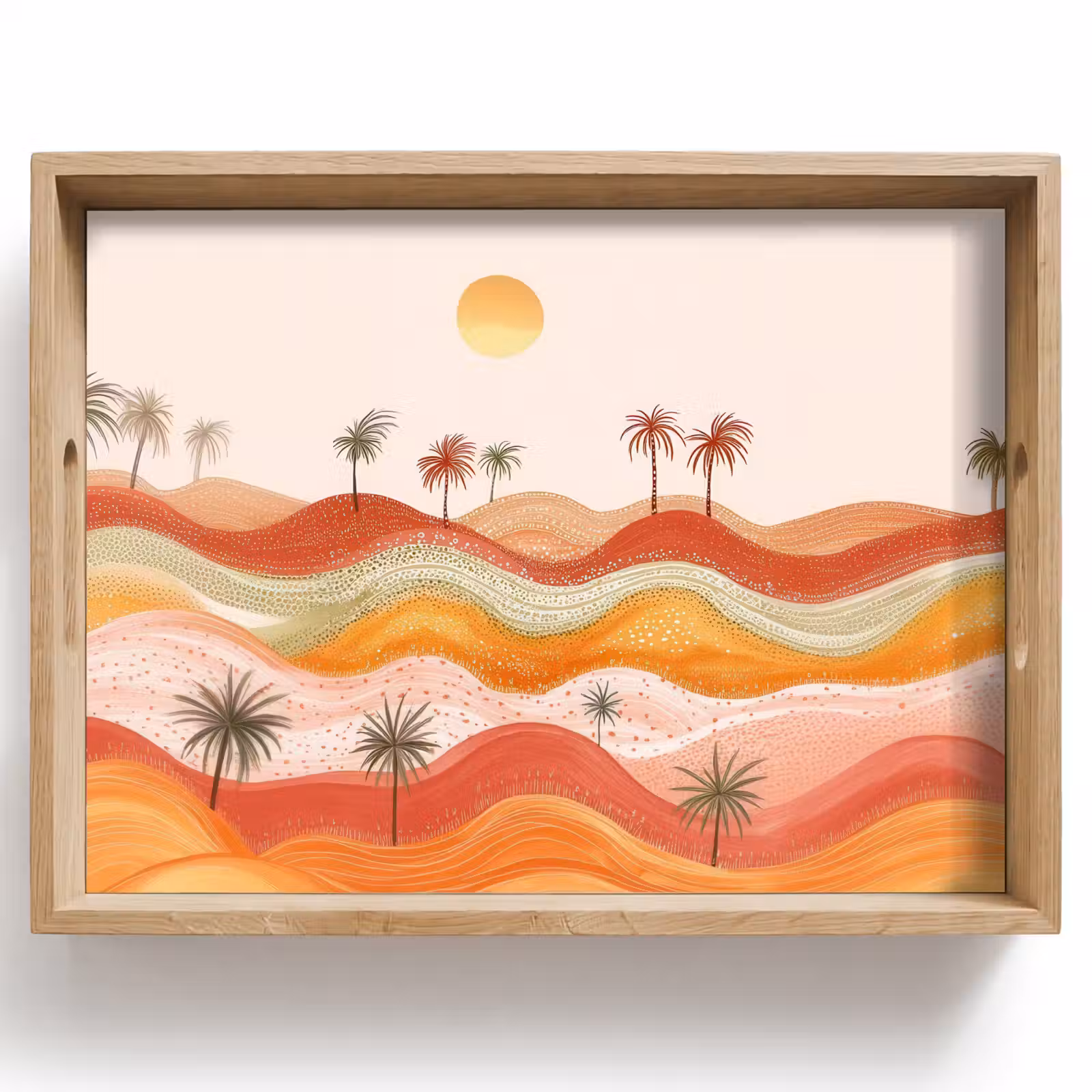 Dienblad - Abstract landschap - Palmbomen - Kleurrijk — 1