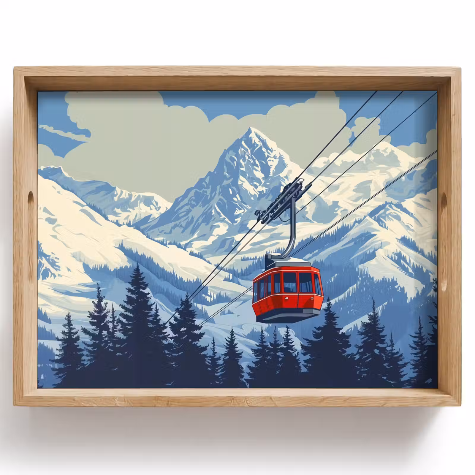 Dienblad - Kabelbaan - Sneeuw - Berglandschap — 1