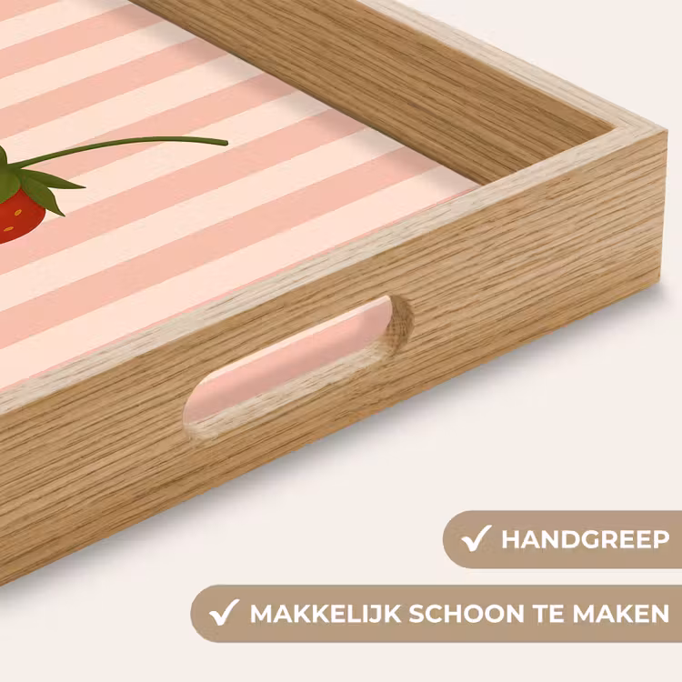 Dienblad - Aardbei - Strepen - Minimalistisch - Rood — 5