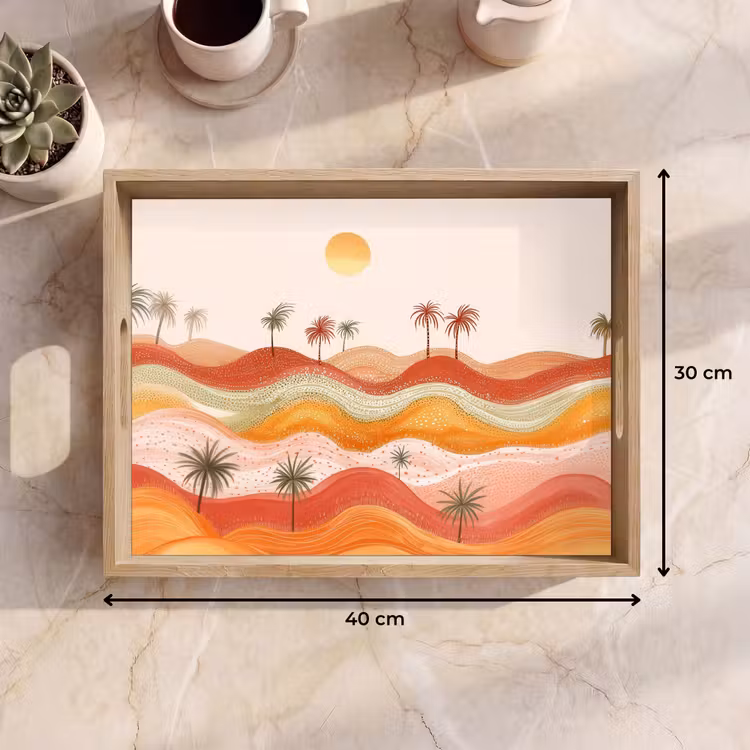 Dienblad - Abstract landschap - Palmbomen - Kleurrijk — 9