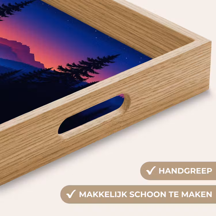 Dienblad - Auto - Donkere dennenbomen - Zonsondergang — 5