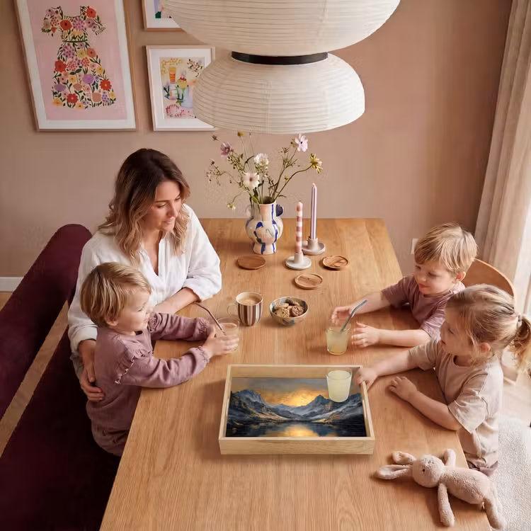 Dienblad - Berglandschap met Gouden Zonsondergang — 7