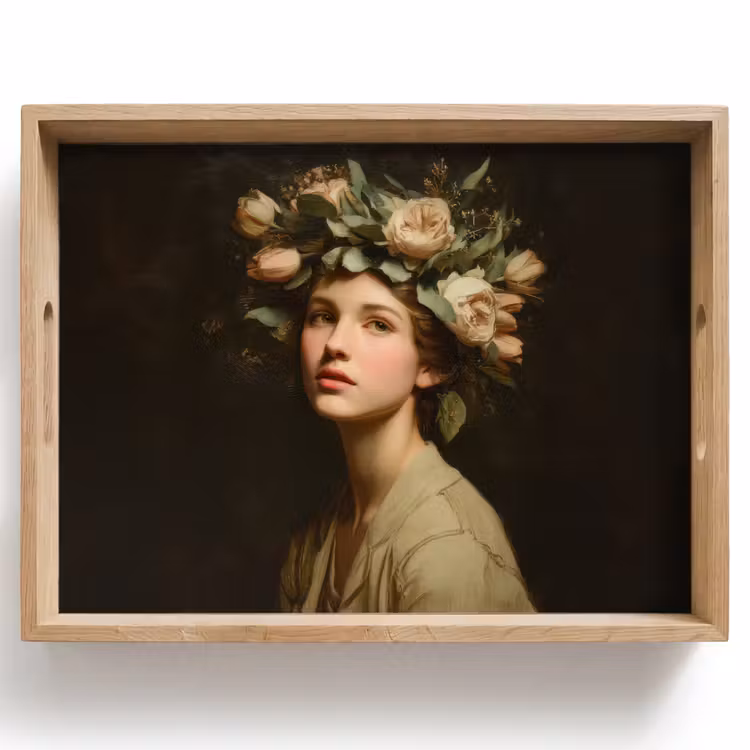 Dienblad - Bloemenstilte - Vrouw - Portret — 1
