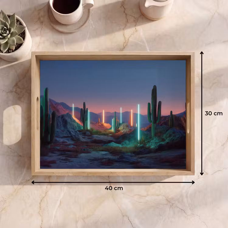 Dienblad - Cactus - Lichtzuilen - Zonsondergang — 9