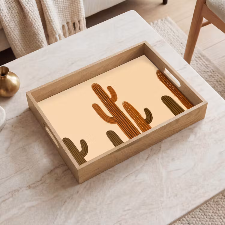 Dienblad - Cactus - Woestijn - Zand - Bruin — 2