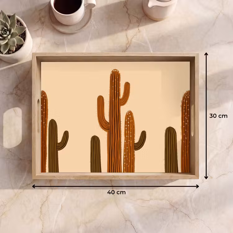 Dienblad - Cactus - Woestijn - Zand - Bruin — 9