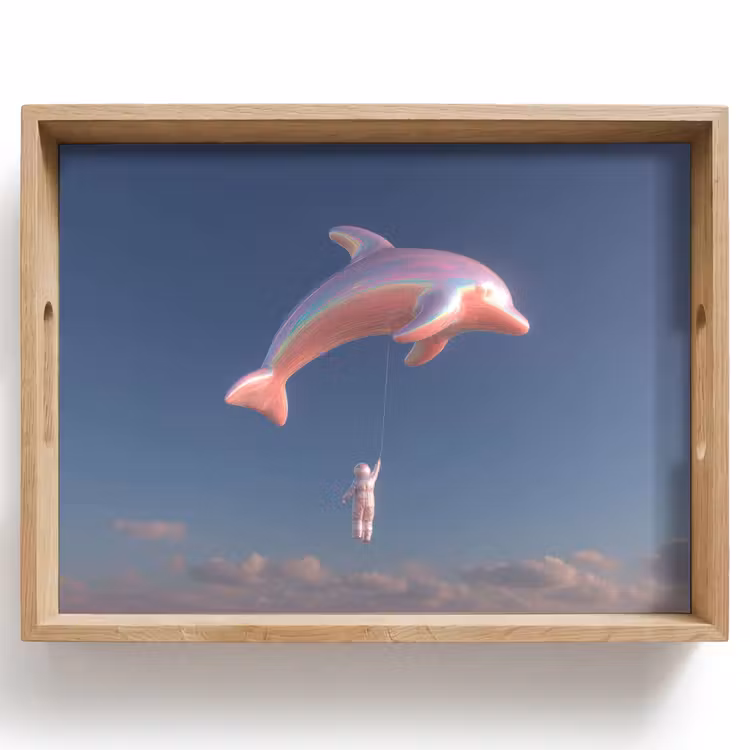 Dienblad - Dolfijn - Roze - Astronaut — 1