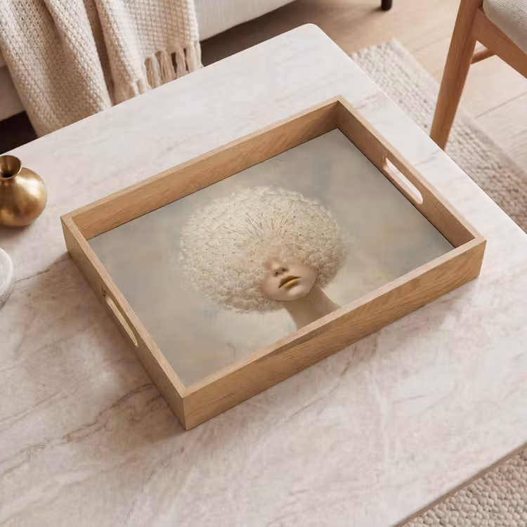 Dienblad - Dromerig - Beige - Paardenbloemzaadjes — 2