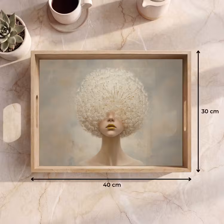 Dienblad - Dromerig - Beige - Paardenbloemzaadjes — 9