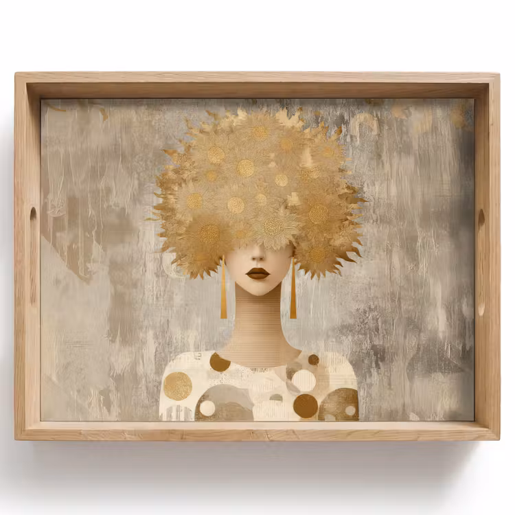 Dienblad - Goud - Portret - Vrouw — 1