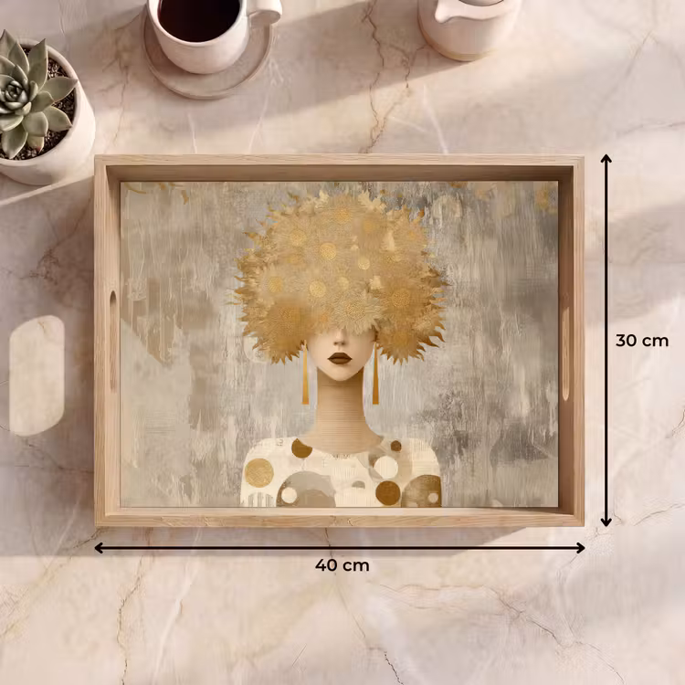 Dienblad - Goud - Portret - Vrouw — 9