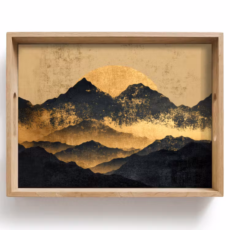 Dienblad - Gouden Bergen bij Maanlicht — 1