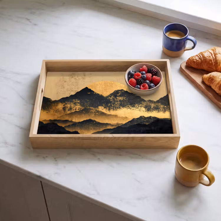Dienblad - Gouden Bergen bij Maanlicht — 4