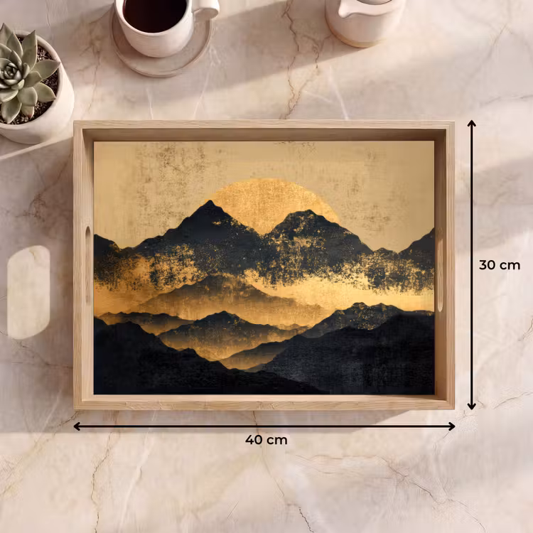 Dienblad - Gouden Bergen bij Maanlicht — 9
