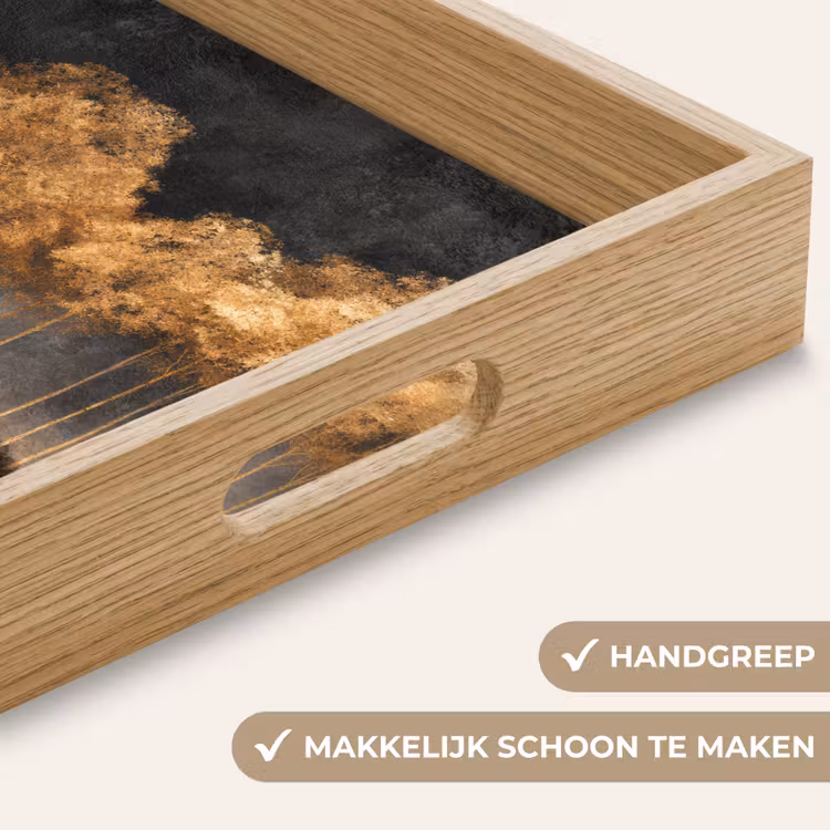 Dienblad - Gouden Bomen in Mistig Landschap — 5